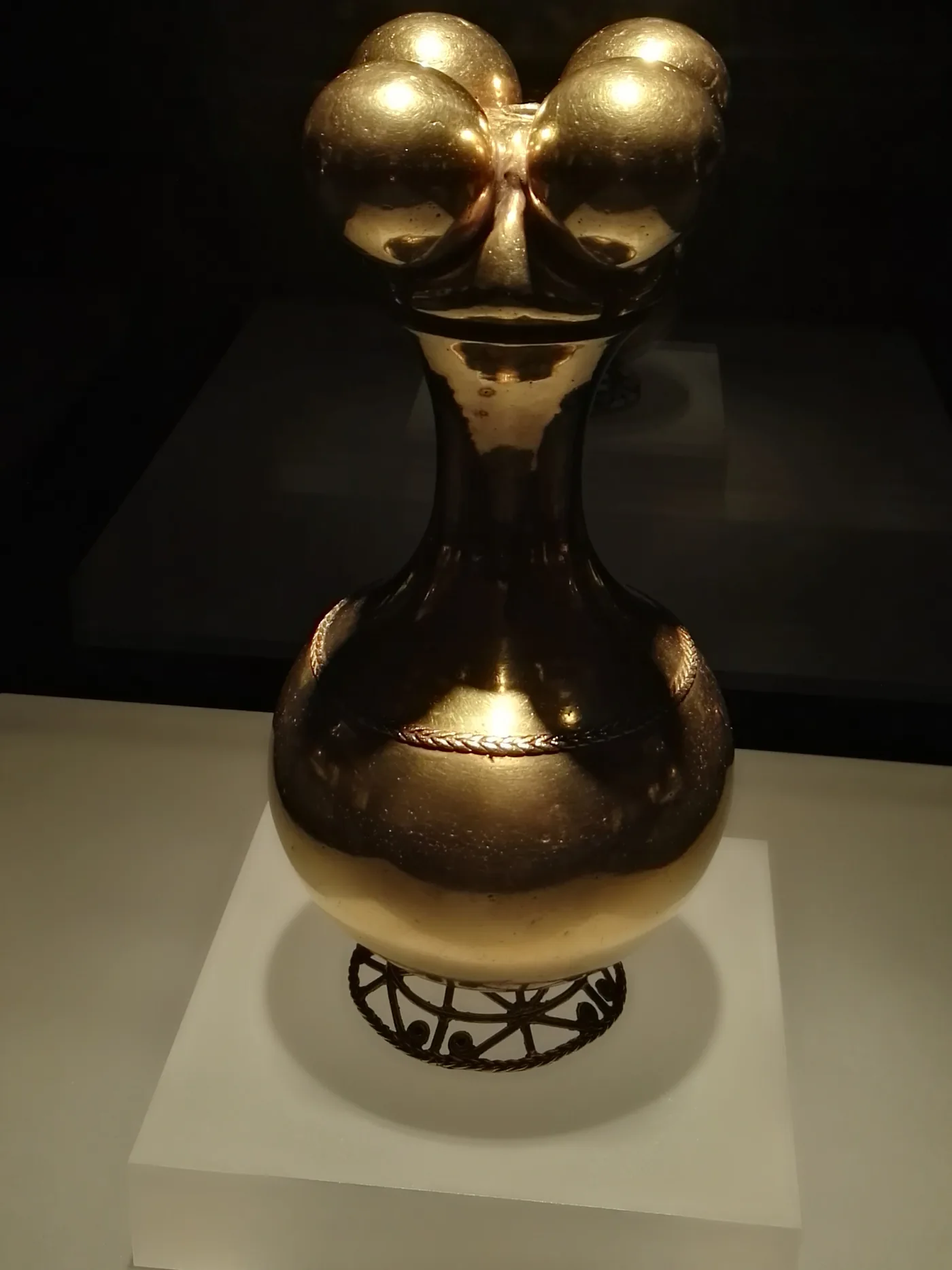 Poporo quimbaya en or, au Musée de l'Or de Bogotá